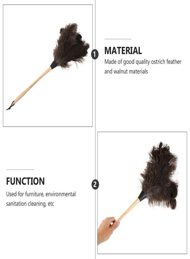 Healeved 22.63 Inch Long Handle Ostrich Duster Soft Black Natural Household Dust Cleaning Tool for Appliances and Furniture - Image 5