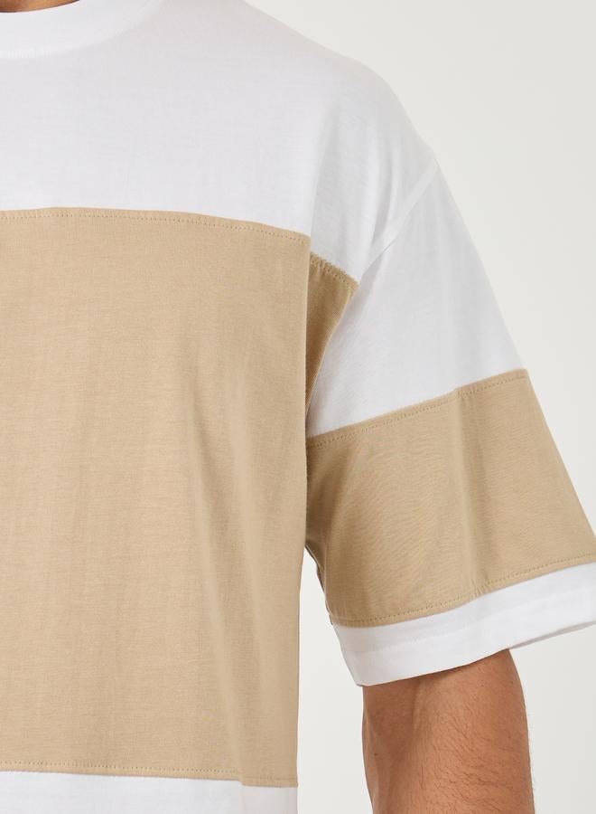 Styli Color Block Oversized Round Neck T-Shirt - Image 3