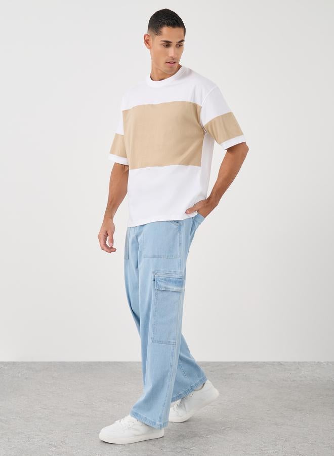 Styli Color Block Oversized Round Neck T-Shirt - Image 2