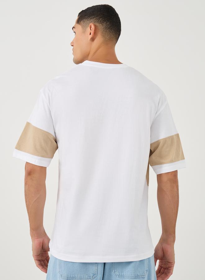 Styli Color Block Oversized Round Neck T-Shirt - Image 4