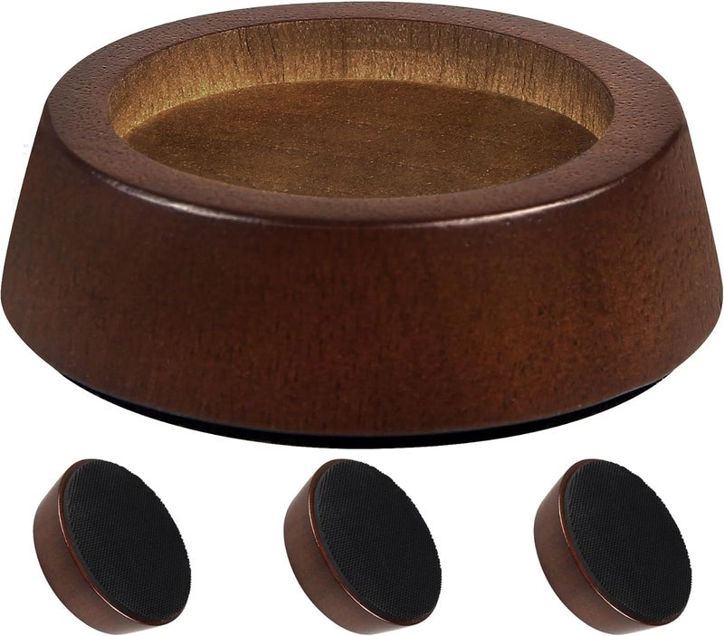 OneDream Wooden Furniture Risers Blocks - 1 inch Set of 4 Bed Risers, Heavy Duty Solid Wood Round Risers, Sofa Riser with Non-Slip Pad, Create Storage Space and Easy Cleaning for The Sweeper - Image 1