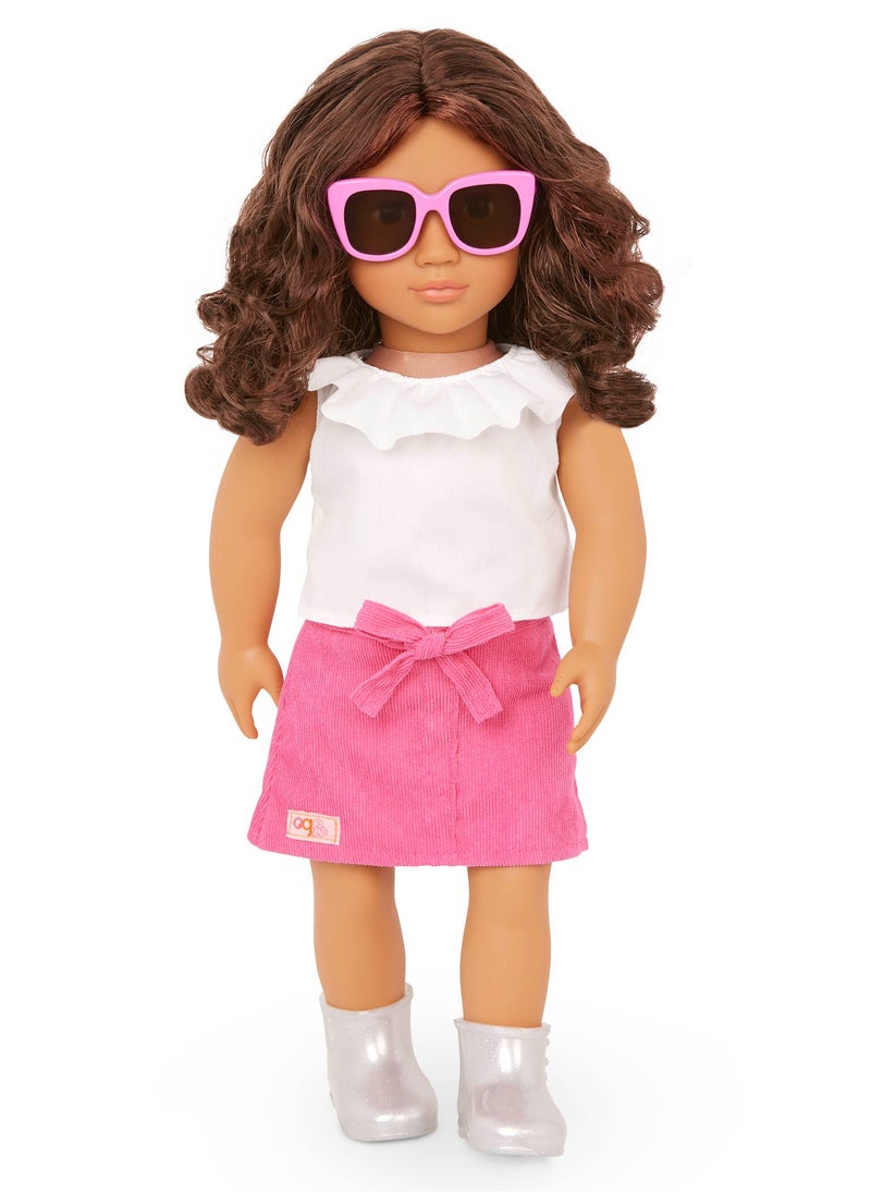 Our Generation - Valentina 18 Inch Fashion Doll Frilly Top & Pink Skirt Outfit Stylish Dress-Up And Creative Play Soft Body With Movable Limbs, Fabric Clothing Age 3 Years And Up - Image 1