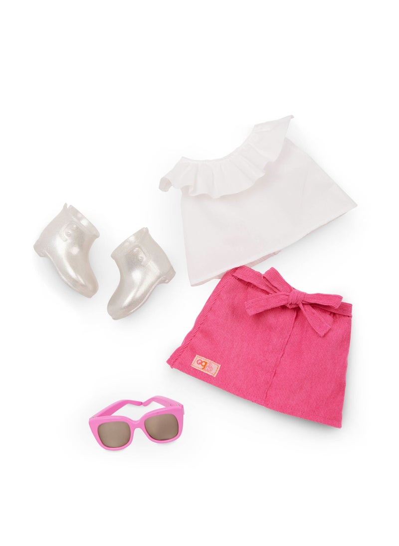 Our Generation - Valentina 18 Inch Fashion Doll Frilly Top & Pink Skirt Outfit Stylish Dress-Up And Creative Play Soft Body With Movable Limbs, Fabric Clothing Age 3 Years And Up - Image 1