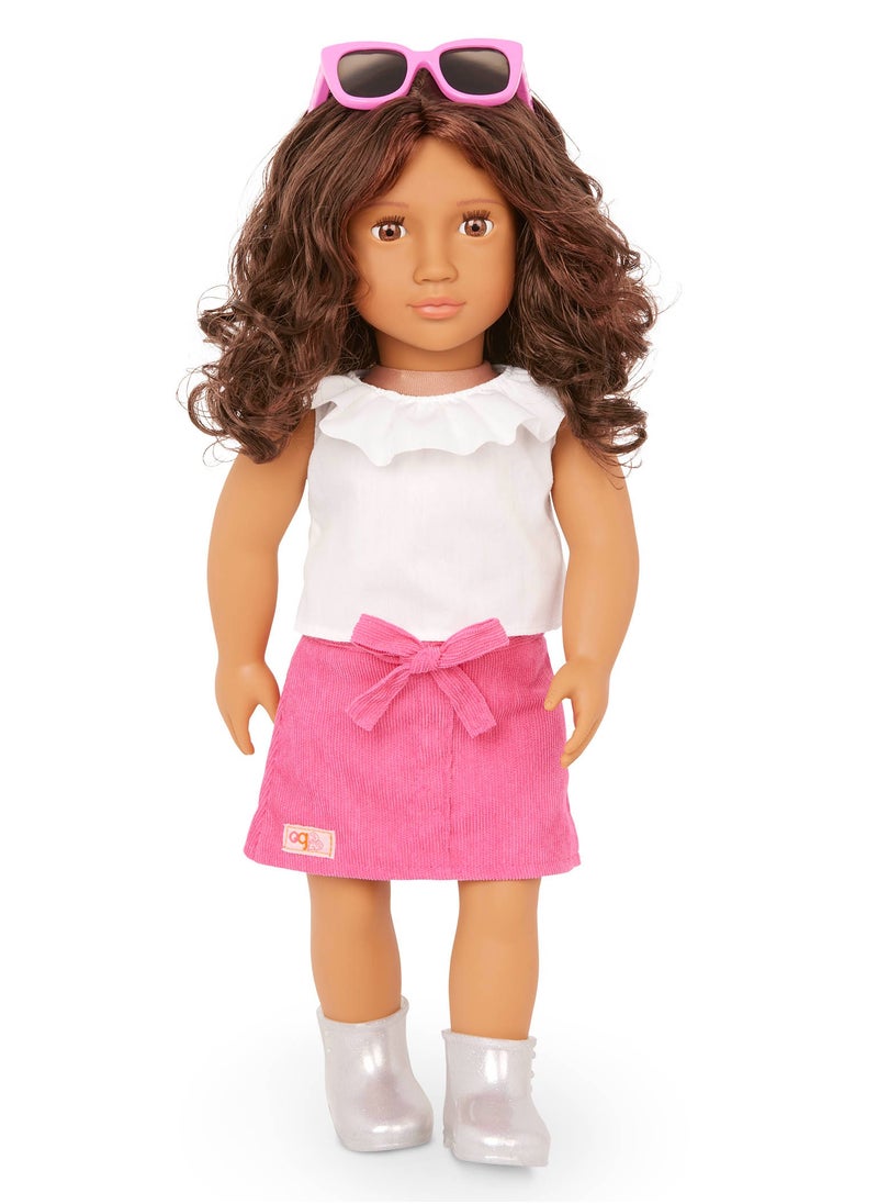 Our Generation - Valentina 18 Inch Fashion Doll Frilly Top & Pink Skirt Outfit Stylish Dress-Up And Creative Play Soft Body With Movable Limbs, Fabric Clothing Age 3 Years And Up - Image 1