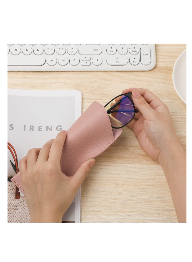 SUNSAR Eyeglass Cases, PU Leather, Squeeze Top, Soft Pouch for Sunglasses, 4-Pack - Image 5