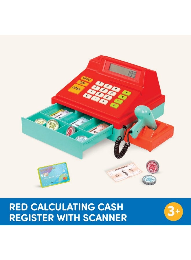 باتات - لعبة تسجيل نقدي للأطفال الصغار - 49 قطعة تسجيل نقدي مع نقود لعبة، بطاقة ائتمان، ماسح ضوئي - لعبة تظاهرية - 3 سنوات فما فوق - أحمر - تسجيل نقدي حاسب مع ماسح ضوئي - Image 5