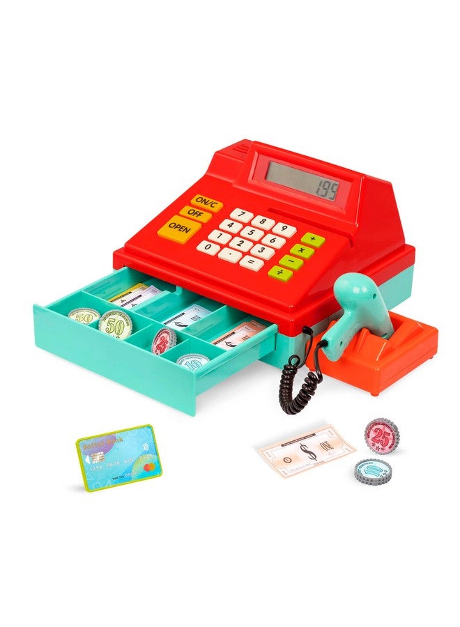 باتات - لعبة تسجيل نقدي للأطفال الصغار - 49 قطعة تسجيل نقدي مع نقود لعبة، بطاقة ائتمان، ماسح ضوئي - لعبة تظاهرية - 3 سنوات فما فوق - أحمر - تسجيل نقدي حاسب مع ماسح ضوئي - Image 1