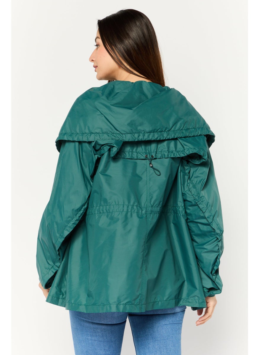 EMPORIO ARMANI Women Plain Windbreaker jacket, Dark Green  - Image 4
