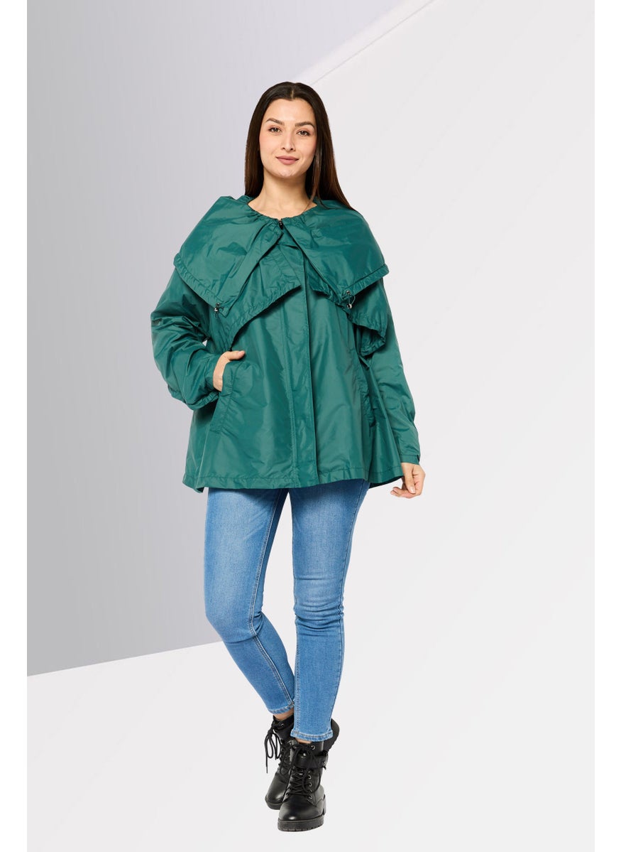 EMPORIO ARMANI Women Plain Windbreaker jacket, Dark Green  - Image 2