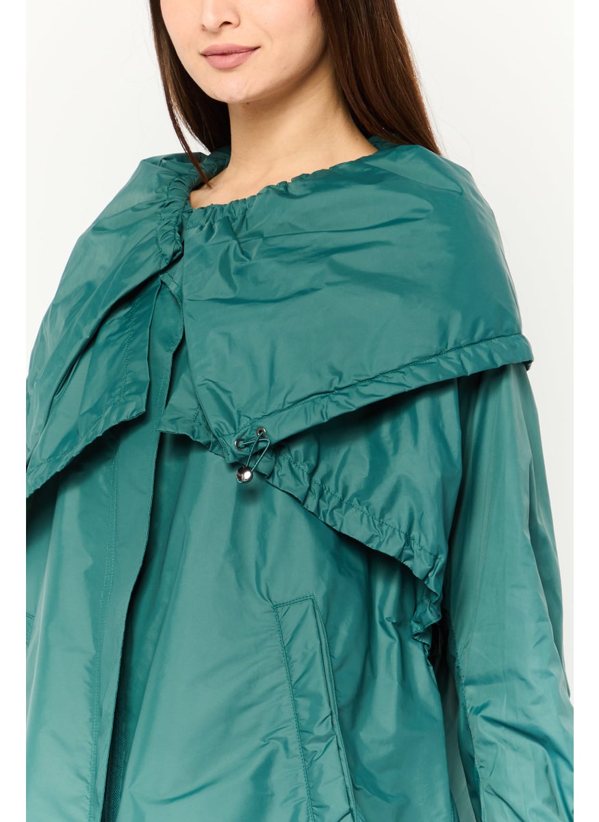 EMPORIO ARMANI Women Plain Windbreaker jacket, Dark Green  - Image 3