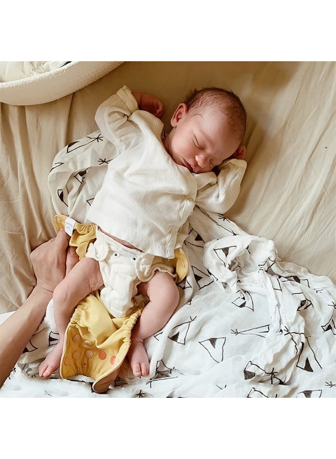 اسمبلي حفاضات قماشية من القطن العضوي المعتمد قابلة لإعادة الاستخدام وماصة ومضادة للتسرب مع إغلاق سريع للحفاضات الصديقة للبيئة، عبوة من 3 قطع مقاس 1 (717 رطل) - Image 5