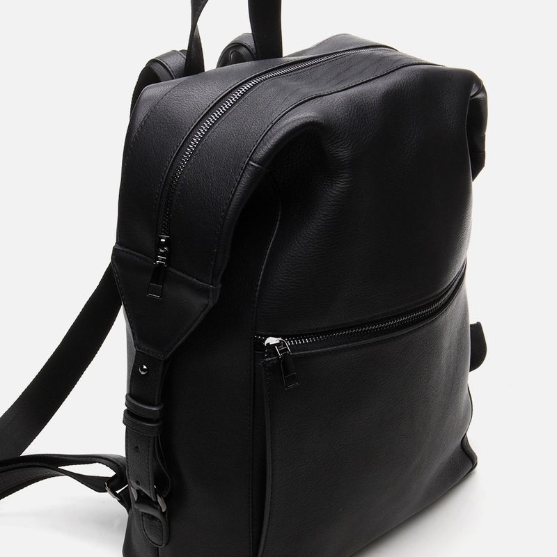 Danilo 04CAH290780A100 GENUINE Leather Black Men's Backpack x Zann  - Image 3