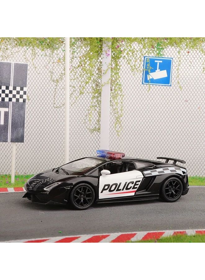 Black Lamborghini Police Car Model 1 36 Scale Metal Toy With Pull Back Action For Boys Birthday Gift - Image 1