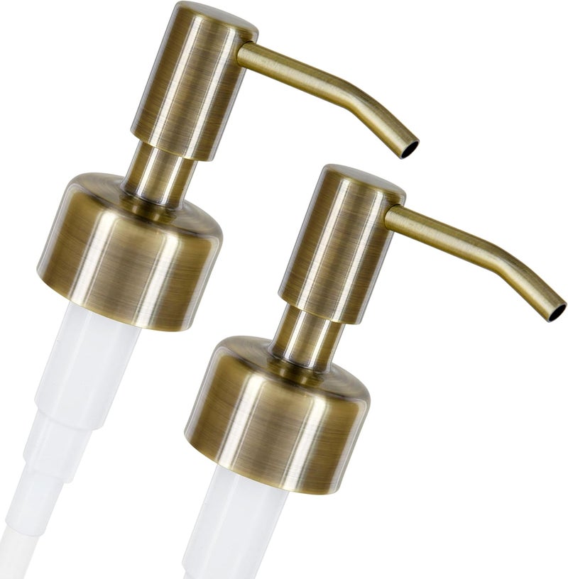 Altglas Budapest Soap Dispenser Pump Head - Double Pack Stainless Steel Pump Attachment with 28 mm Thread as Replacement Pump and Upcycling Soap Dispenser to Build with Jacky Bottles (Vintage Bronze) - Image 1