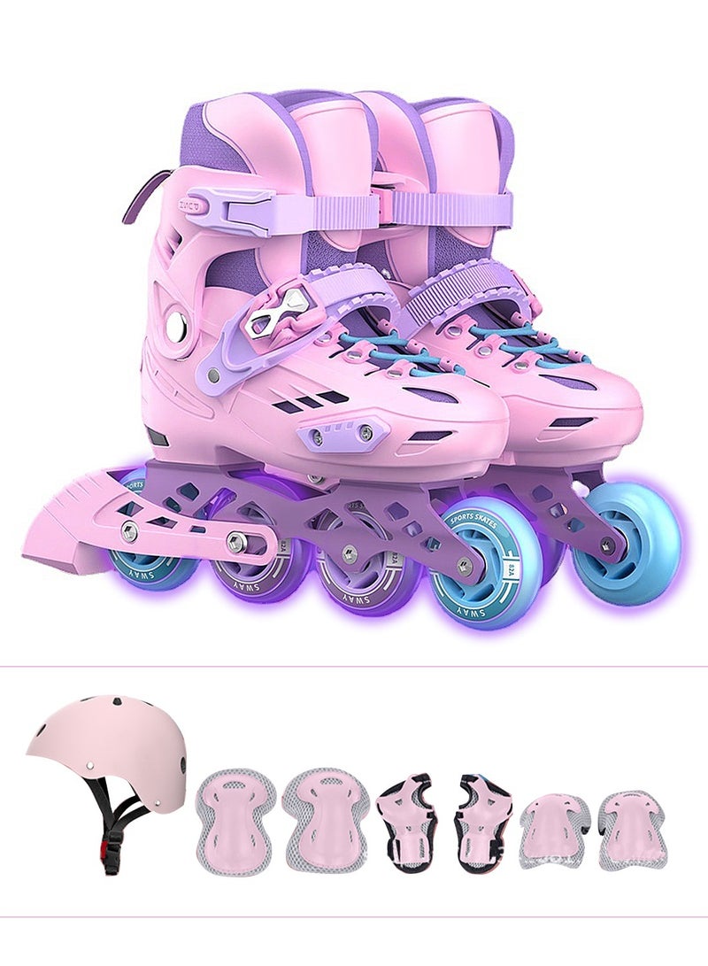 sway Kids Adjustable Roller Skates with Light Up Wheels, with Roller Skating Bag, Outdoor Fitness Skates, Adjustable Inline Skates for Boys and Girls - Image 1