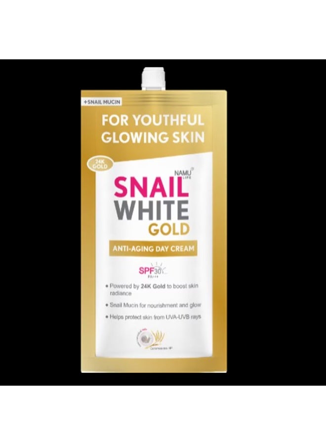 Snail White SPF30 Anti-Aging Day Cream for Smooth & Healthy Skin Designed to combat dryness and dullness, this cream deeply hydrates while supporting skin firmness. Its protective SPF formula helps minimize damage caused by daily sun exposure. - Image 3
