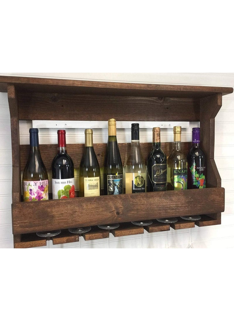 SARARTH SARARTH Sheesham Wood Jorden Wooden Wall Hanging Design Bar Bar Cabinets for Home Mini Bar for Home Solid Wood Make Wine Storage Cabinet with Glass Hanging SpaceWalnut Finish  - Image 2