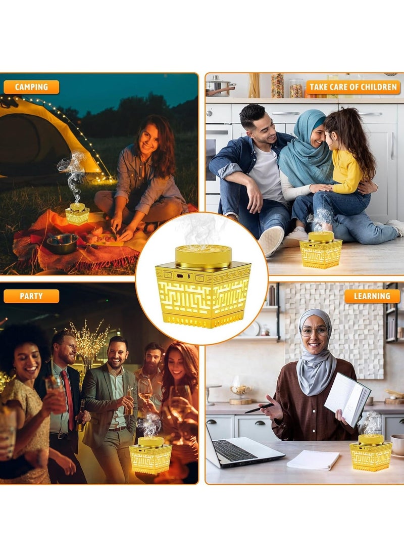 TIGER Quran Speaker & Mini Incense Burner Bakhoor with Remote Control, Bluetooth Night Light MP3 Music Player, 114 Quran Chapters, 18 Reciters & 17 Translations, Multicolor LED Changing Light, Ideal Gift for Muslims - Image 4