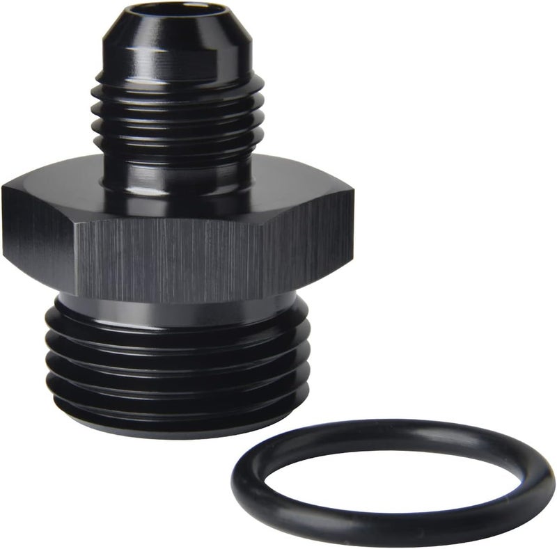 Podavelle 8AN Male Flare to 12AN ORB O-ring Boss Fuel Rail Adapter Fitting - Aluminum Black - Image 1