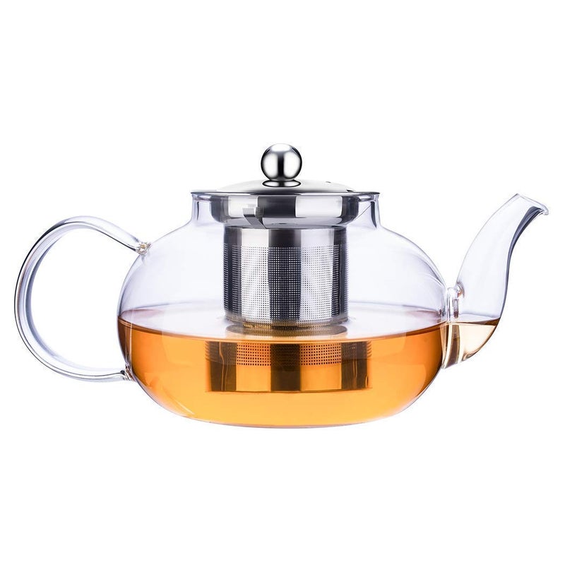VISMII Glass Teapot 1000ml Tea Pot Teapot Glass Teapot with Infuser Teapot with Infuser for Loose Tea Teapot with Stainless Steel Strainer for Loose Tea Teapot for 46 Cups Clear - Image 5