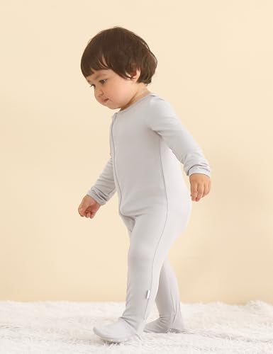 Ekkimy Long Sleeve Baby Footies Bamboo Rayon Romper Infant Double Zipper One-Piece Clothes Boys Girls Outfits - Image 4