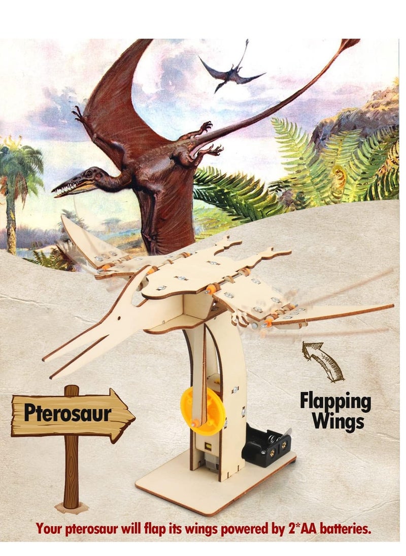 KASTWAVE - 4 Pack Dinosaur Toys for Kids 8-12, STEM Kits, Boys Toys Age 8-10, 3D Wooden Puzzle Robotic Model, Educational Science Building Projects Crafts, Gifts for Boys Girls 8 9 10 11 12 Years Old - Image 1