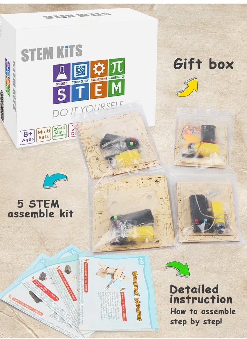 KASTWAVE - 4 Pack Dinosaur Toys for Kids 8-12, STEM Kits, Boys Toys Age 8-10, 3D Wooden Puzzle Robotic Model, Educational Science Building Projects Crafts, Gifts for Boys Girls 8 9 10 11 12 Years Old - Image 1