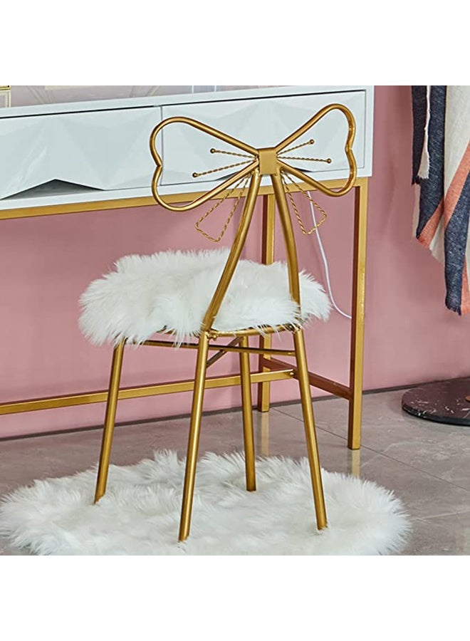 Nordic Butterfly Vanity Chair with Backrest – Elegant Makeup Stool for Dressing Table, Comfortable Upholstered Seat for Bedroom, Makeup Room & Vanity Area - Image 4