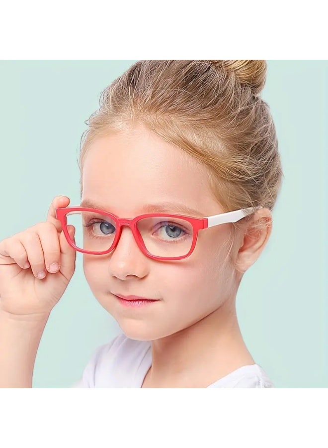 سينت هاوس زوج واحد من النظارات العصرية بإطار مربع للأولاد والبنات من عمر 3 إلى 12 عامًا (مع حافظة) - نظارات زرقاء مانعة للضوء - Image 5