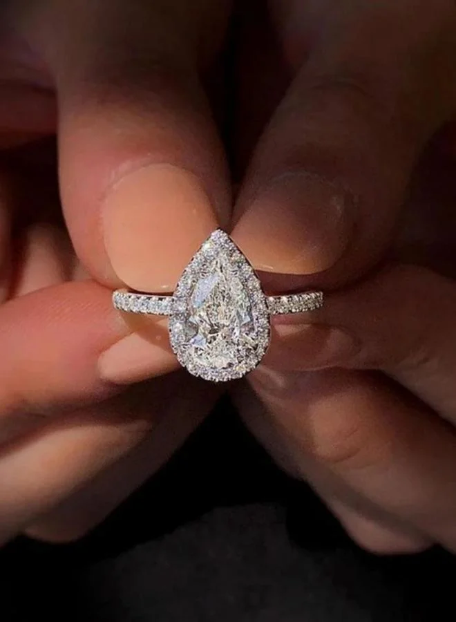 Take Two Embellished Pear-Shaped Ring
