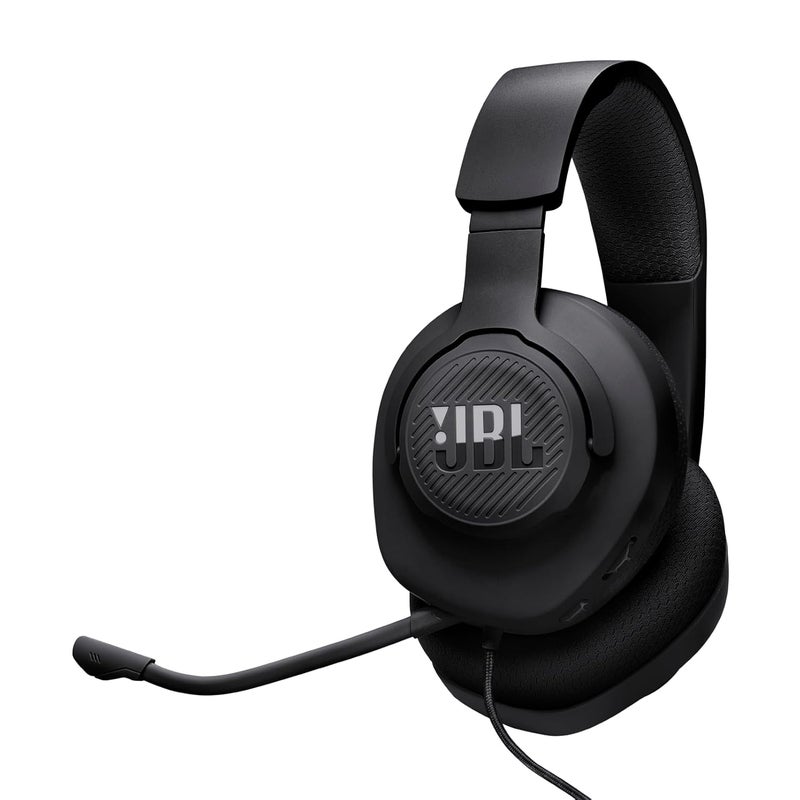 JBL Quantum 100M2 Wired Gaming Headphones, Supports Windows sonic spatial audio, 40mm Realistic Dynamic Drivers, Omnidirectional Detachable Mic, Breathable Memory Foam cushions, PC/Xbox/PS/3.5mm-Black - Image 1