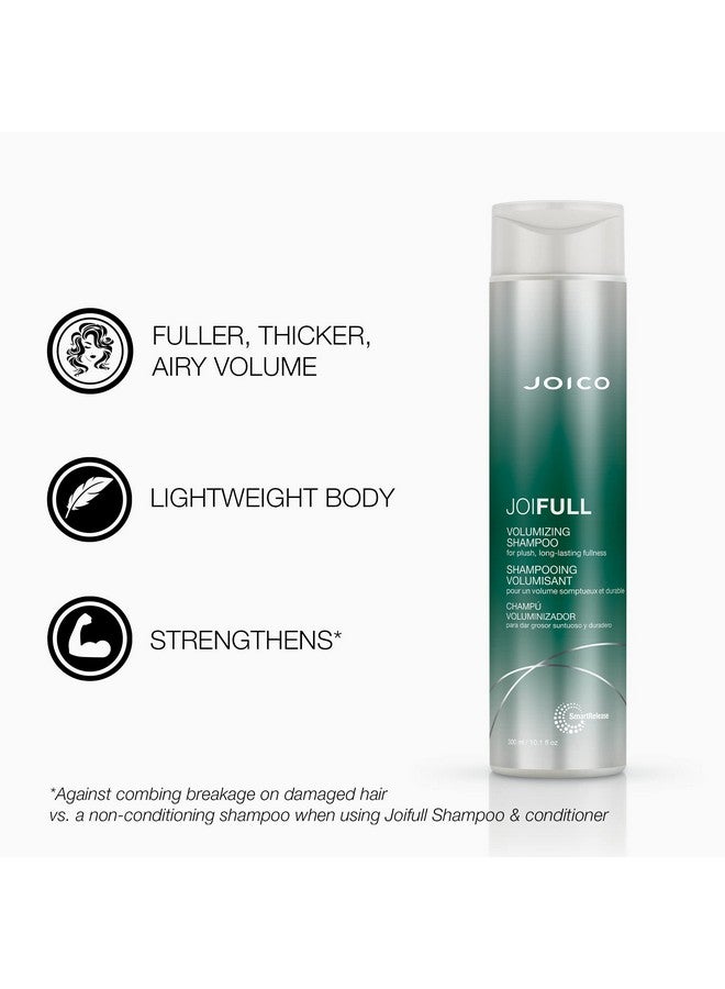 JOICO Joifull Volumizing Shampoo For Fine Thin Hair Add Instant Body Longlasting Fullness For Thicker Bouncier Hair Boost Shine With Lotus Flower & Bamboo Extract 10.1 Fl Oz  - Image 2