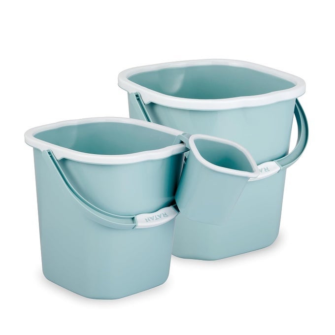 PLASTIC BATHROOM SET OF 3 PIECES COMBO PACK PREMIA PLAINMINT TRMB 18 LITERS 25 LITERS BUCKET ONE PREMIA PLAIN BATH MUG 15 LITERS