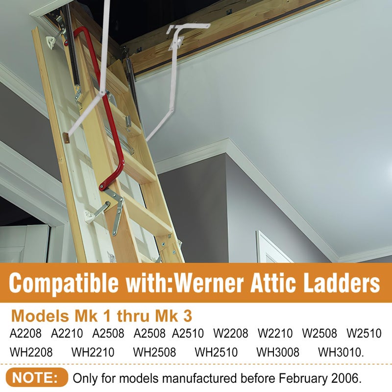 Vanesa 55-1 Attic Ladder Spreader Hinge Arms Compatible with Werner Models Mk 1 Thru Mk 3, A2208 A2210 A2508 A2510 W2208 W2210 W2508 W2510 WH2208 WH2210 WH2508 WH2510 WH3008 WH3010, MFG 2006 and Older - Image 2