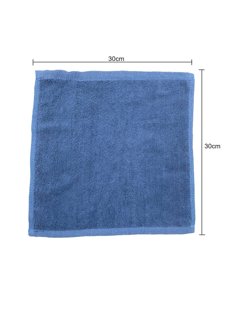 MAXQON Pack Of 10 - Face Towel - 100% Cotton Small Size (30x30cm) Highly Absorbent And Super Durable, Color Dark Blue  - Image 3