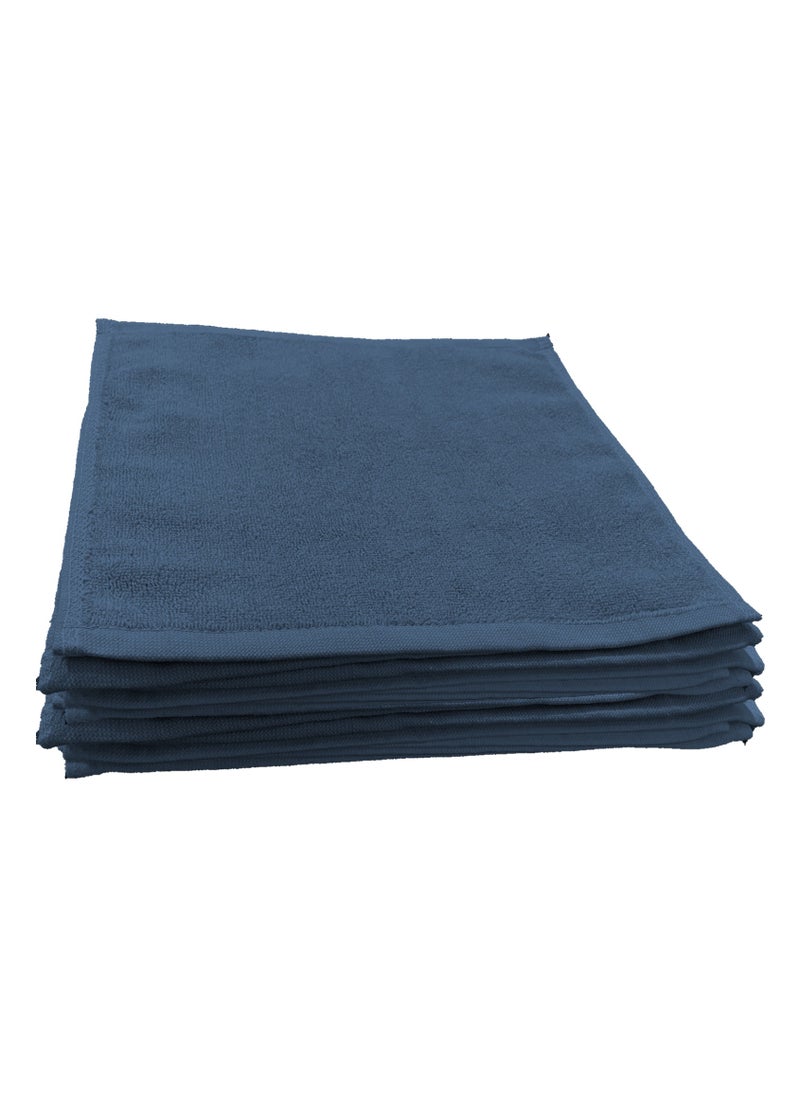 MAXQON Pack Of 10 - Face Towel - 100% Cotton Small Size (30x30cm) Highly Absorbent And Super Durable, Color Dark Blue  - Image 1