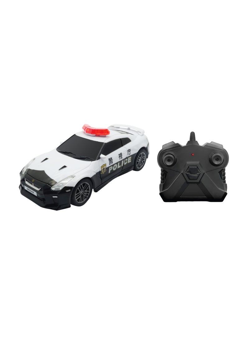 D-power - 1:32 Scale GT-R Tokyo Police RC Car – White | Remote Control Patrol Car with 2.4GHz Controller - Image 1