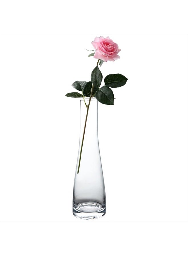 VASANA Hand-Made Glass Bud Vases Clear Flower Bud Vase Single Stem Vases Decorative Bottles Centerpiece for Wedding Party Home and Office Décor(Transparent) - Image 1