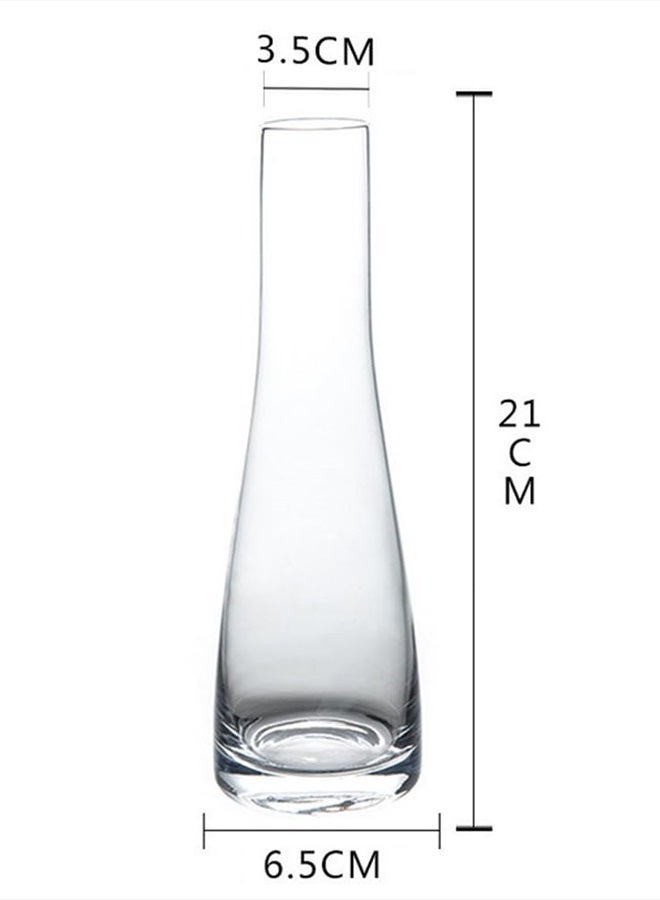 VASANA Hand-Made Glass Bud Vases Clear Flower Bud Vase Single Stem Vases Decorative Bottles Centerpiece for Wedding Party Home and Office Décor(Transparent) - Image 2
