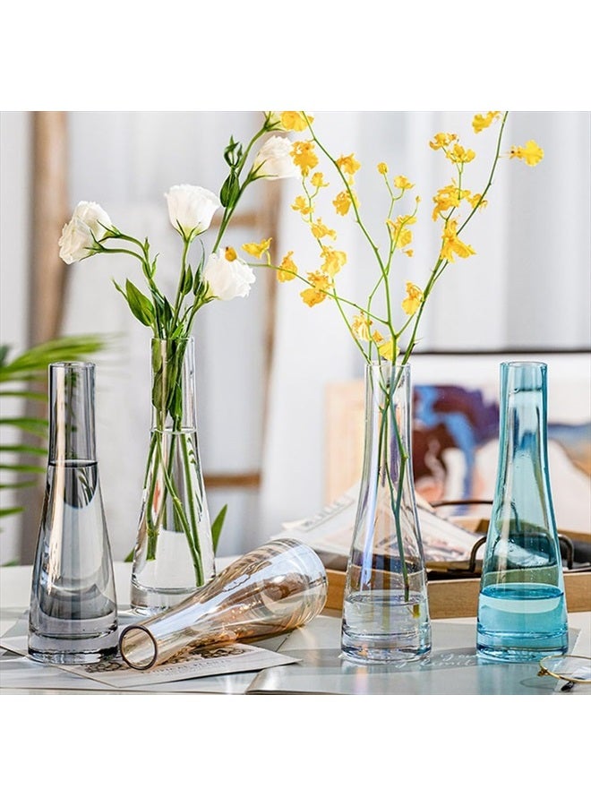 VASANA Hand-Made Glass Bud Vases Clear Flower Bud Vase Single Stem Vases Decorative Bottles Centerpiece for Wedding Party Home and Office Décor(Transparent) - Image 3