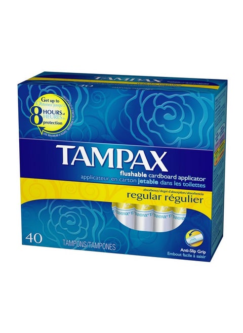 Tampax Regular, 40-Count Packages (Pack of 2)