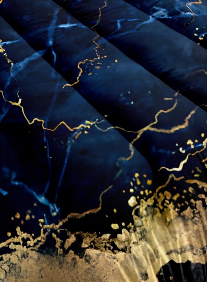 CCoutueChen Marble Comforter Set,Navy Blue Comforter King Size,Marble Bedding Set for Girls Woman,Modern Golden Glittering Decor,3Pcs Soft Summer Comforter for All Season. - Image 5