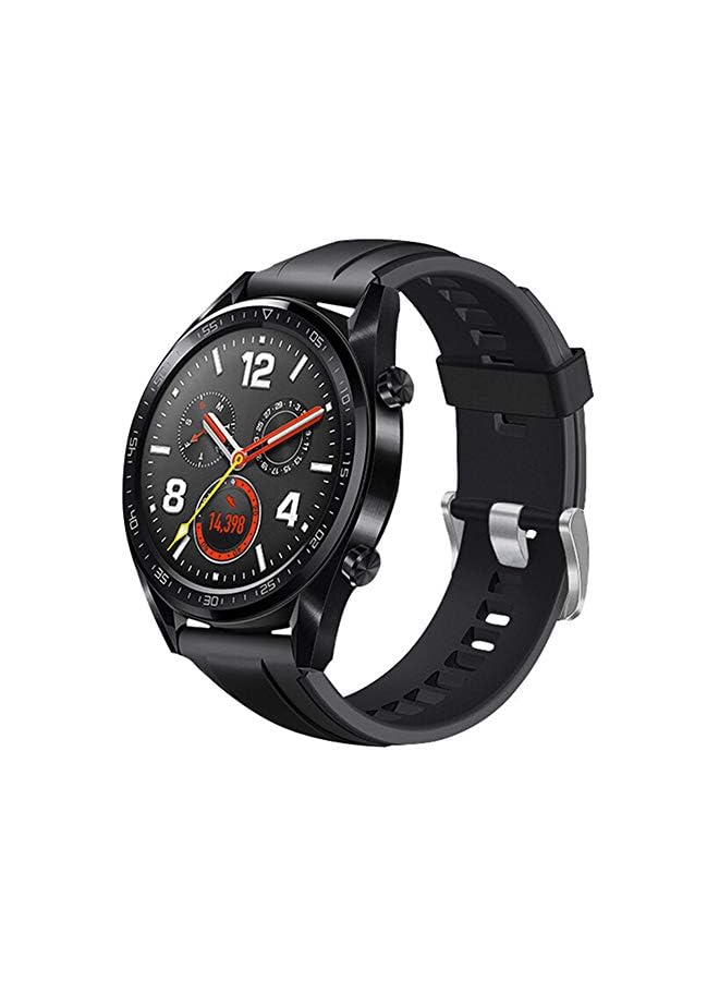 3E سوار رياضي سيليكون ثنائي اللون لساعة هواوي جي تي، (22 مم) أسود - Image 4