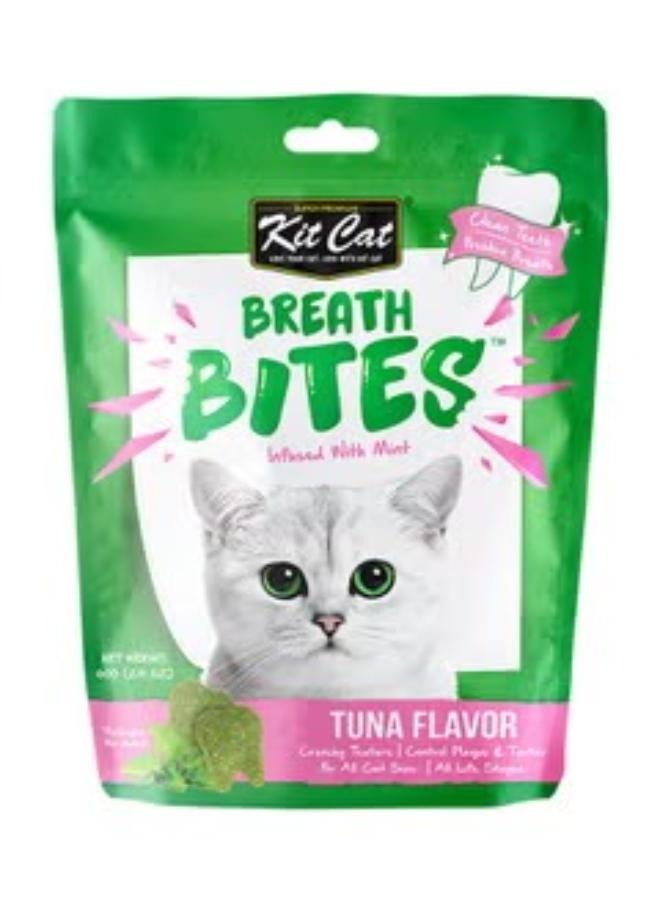 Kit Cat Breath Bites Tuna Flavor Pet Treat Multicolour 60grams