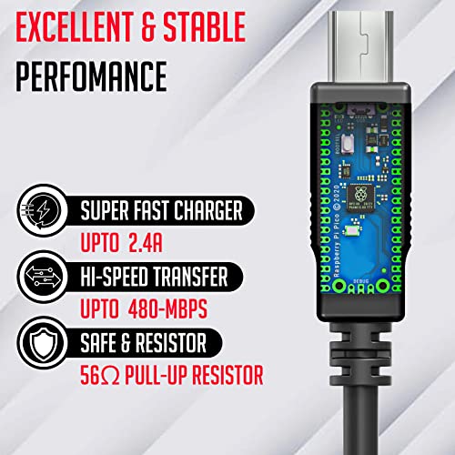 ls lapster Lapster 5 pin mini usb cable, usb b cable,camera cable usb2.0 for External HDDS/Card Readers/Camera etc. - Image 3