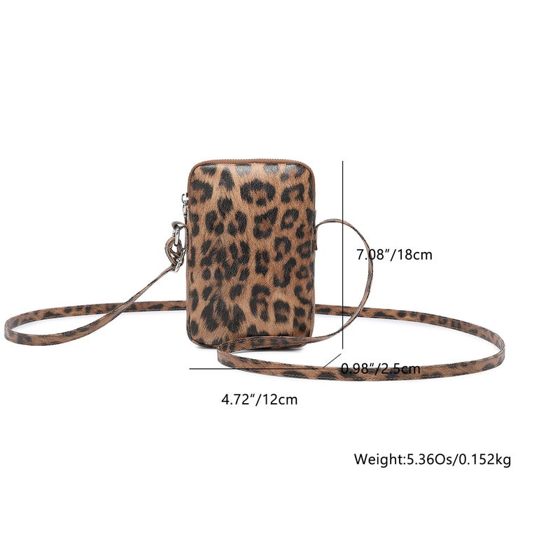 YONBEN PU Leather Small Crossbody Purse Zipper Cell Phone Bag Mini Shoulder Purse Wallet Smart Phone (Sandy/Pu) (PU/Amber) - Image 2