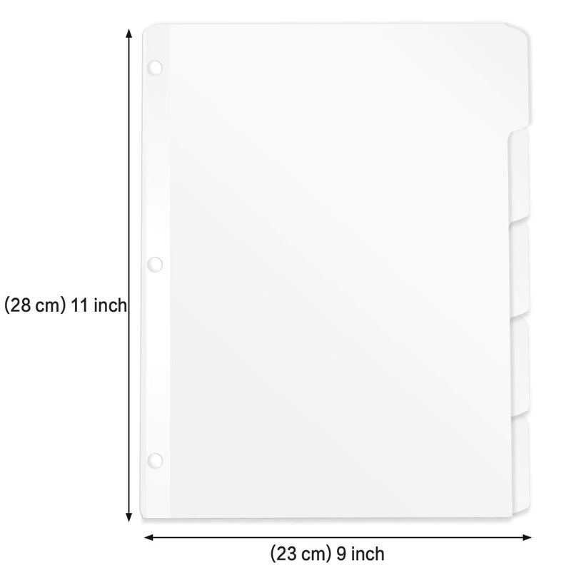 HERKKA 5-Tab Binder Dividers, HERKKA 3 Ring Binder Dividers with Reinforced Edge, 3 Hole Punch Section Index Dividers for Binders, 1/5-Cut Tabs, Letter Size, White, 120 Dividers - Image 2
