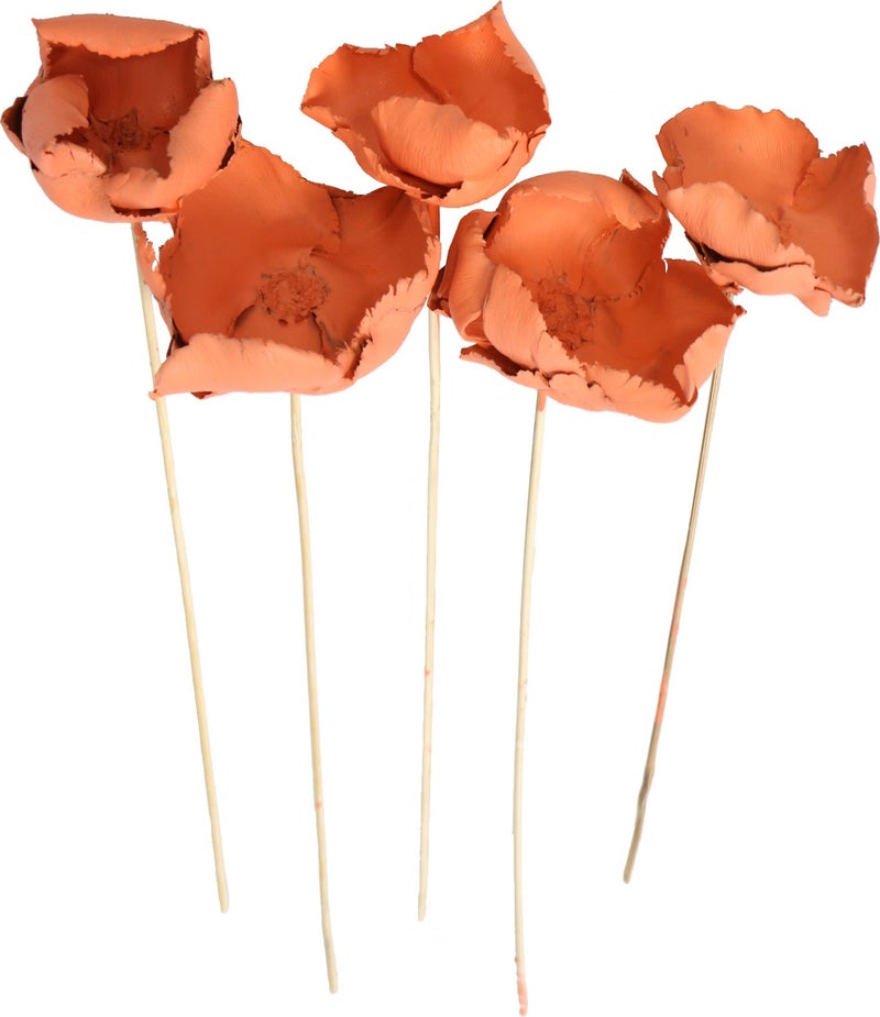 Generic Artificial Flower Storage Dry Flower 5-Piece Palm Cap Bunch 45 cm Palm Cup Flower Salmon 