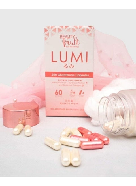 beauty vault lumi 24h glutathione capsules Beauty Vault Lumi 24H Glutathione Capsules By Beauty Vault (60 Capsules) |  Best Price KSA