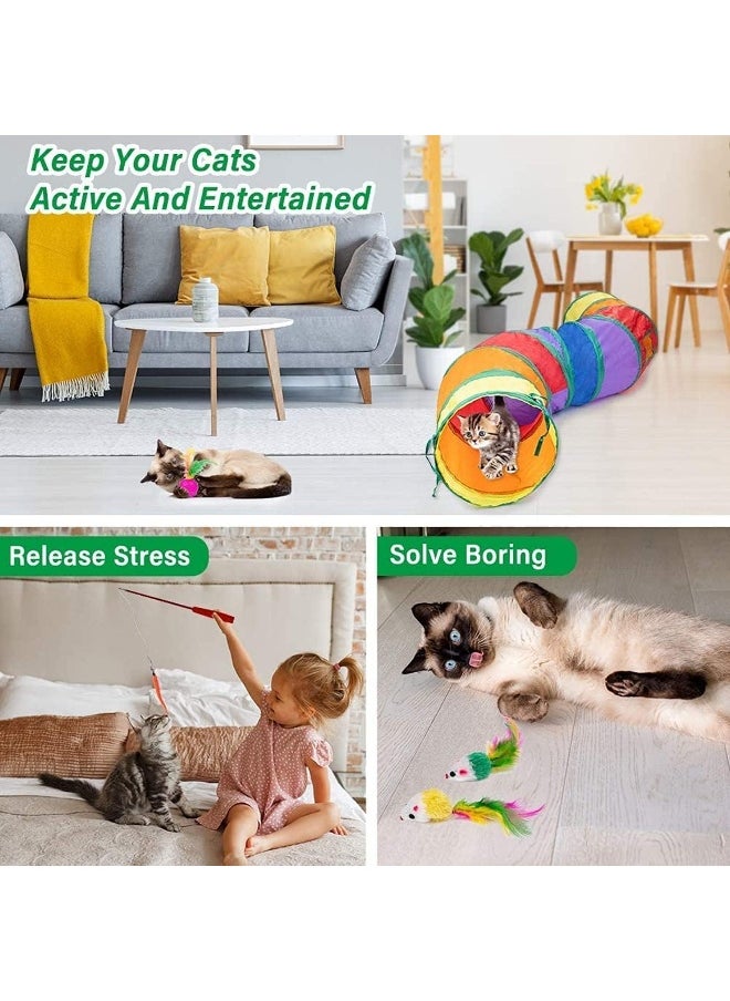 Mumoo Bear - Mumoo Bear Cat Toys Kitten Toys Interactive Cat Toy Value Set 14 Pack Fluffy Mouse Mice For Kitten Kitty - Image 1